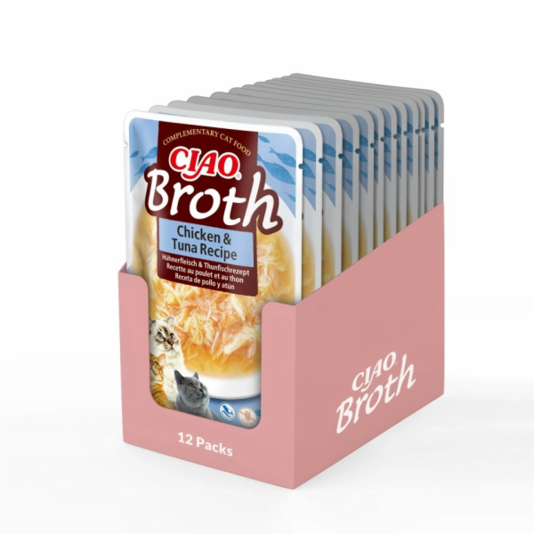 INABA Ciao Broth Chicken & Tuna - pamlsek pro kočky - 40g