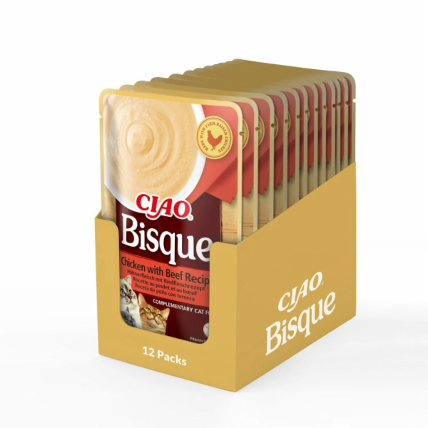 INABA Ciao Bisque Chicken with beef - pamlsek pro kočky -...