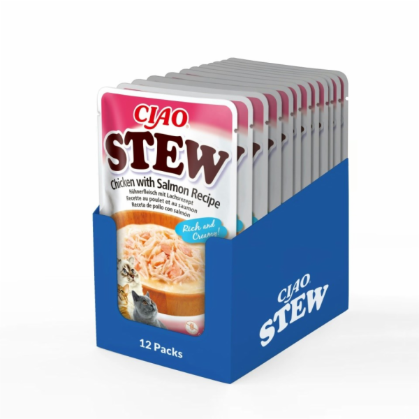 INABA Ciao Stew Chicken & Salmon - pamlsek pro kočky - 40g