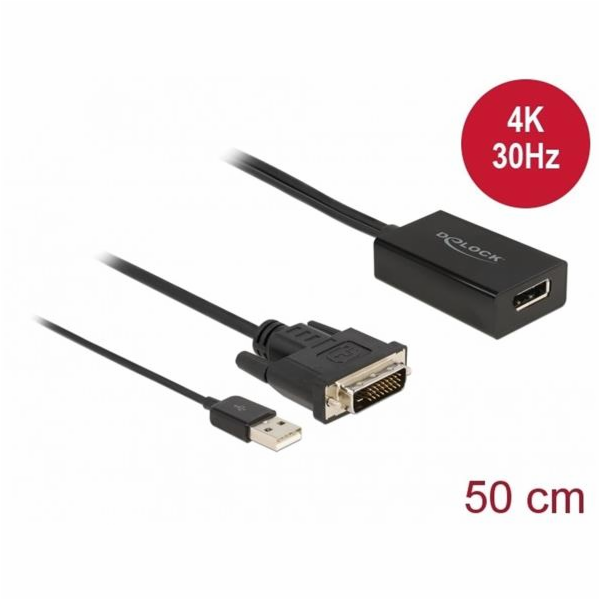 Adapterkabel, DVI + USB-A Stecker > DisplayPort Buchse
