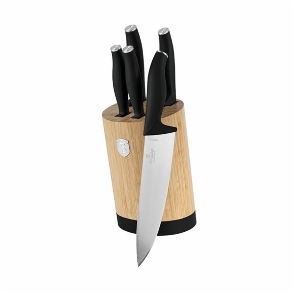 Sada nožů se stojanem BAMBOO 6 ks Matte Black Collection ...