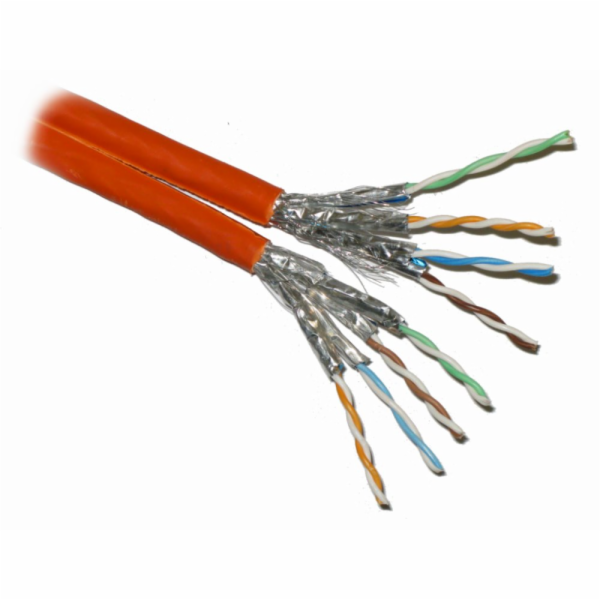 PLANET kabel FTP, drát, Cat 6A, 4p, 500MHz, LS0H, stíněný...