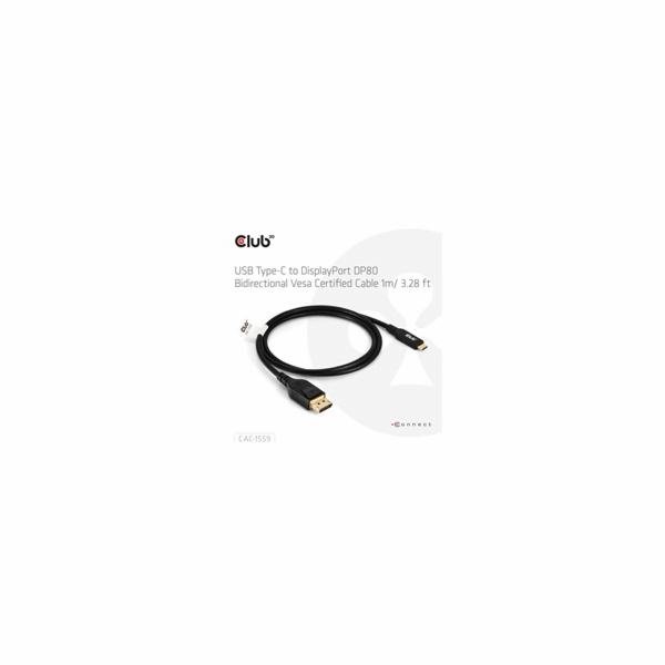Club3D Kabel USB-C na DisplayPort 2.1, 10K60Hz, DSC1.2, U...