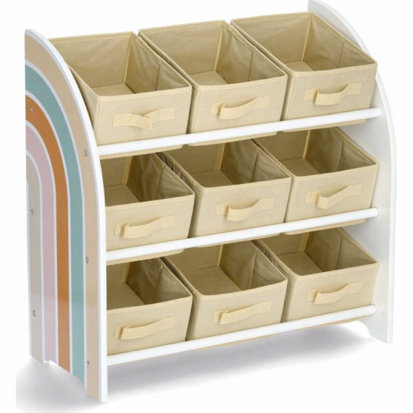 Police ZELLER RAINBOW, bílá / různé barvy, 65×30×64 cm