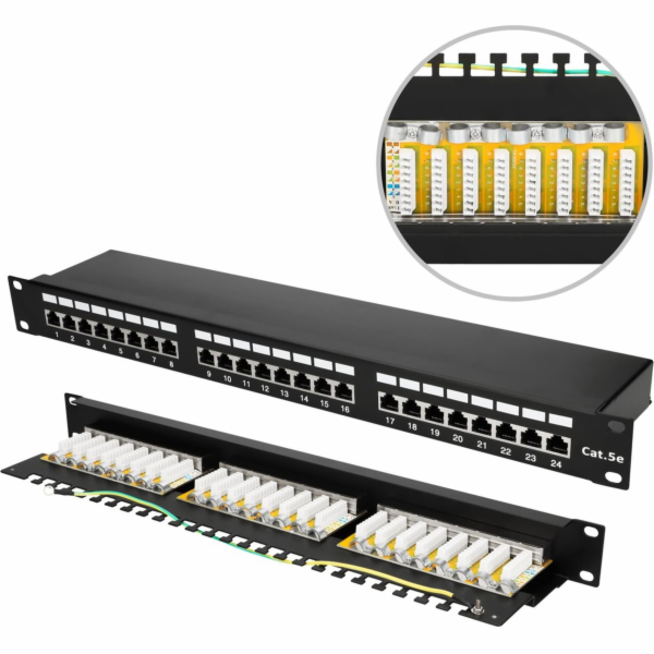 ExtraLink  CAT5E STP V2 | Patchpanel | 24 portů