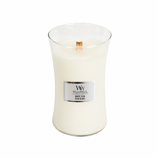 Svíčka WoodWick velká, White Teak, Bílý teak, 609.5 g