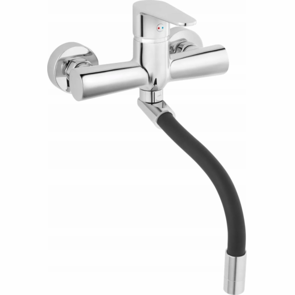 Nástěnná dřezová baterie Ferro ALGEO, černá flexibilní vý...