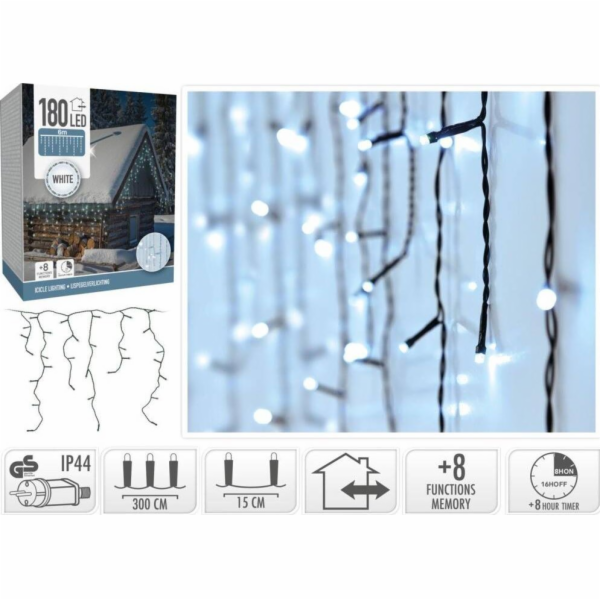 Koopman VÁNOČNÍ SVĚTLA VENKOVNÍ SVĚTELNÁ ZÁCLONA 180 LED ...