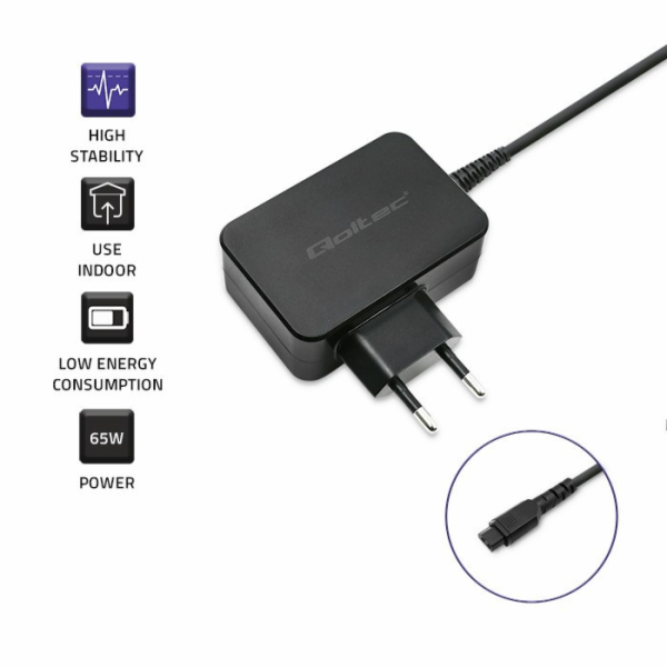 Qoltec 52414 Univerzální napájecí adaptér 65W | +10 pluginů
