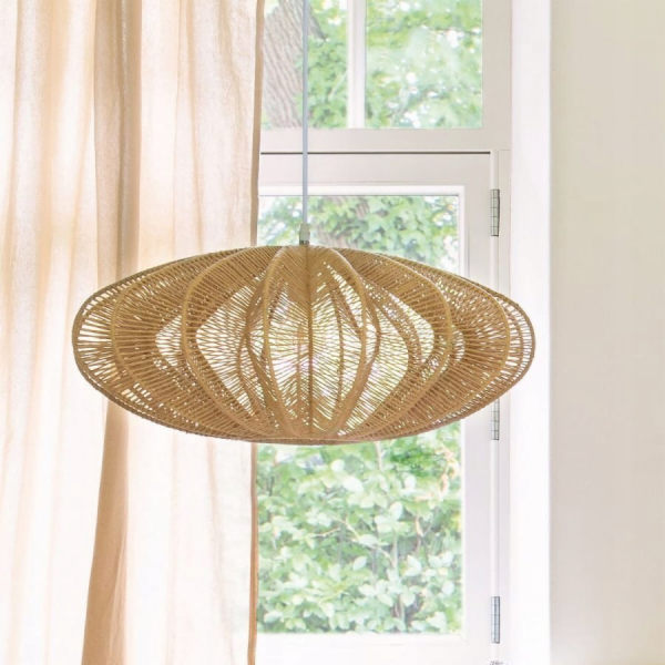 Závěsná lampa Atmosphera Tery tkaná závěsná lampa, 57 cm