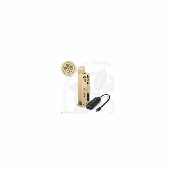 Club3D hub USB-C 3.2 na 3xUSB-A 3.2 + RJ45 1Gbps