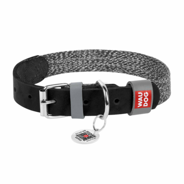 Dog collar made of natural leather and recycled material ...