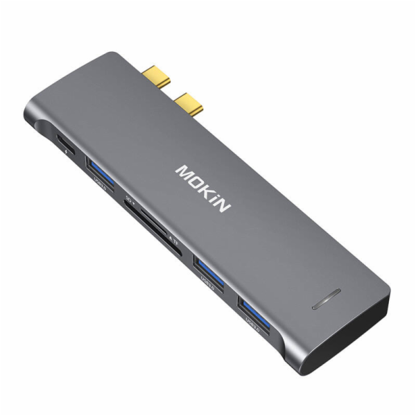 HUB 6in2 MOKiN USB-C for Macbook 3xUSB-A 1xUSB-C 1xSD/Mic...