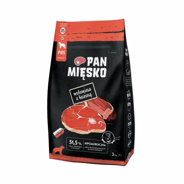 PAN MIESKO Hovězí s kozou XS - sušené mléko pro psy - 3kg