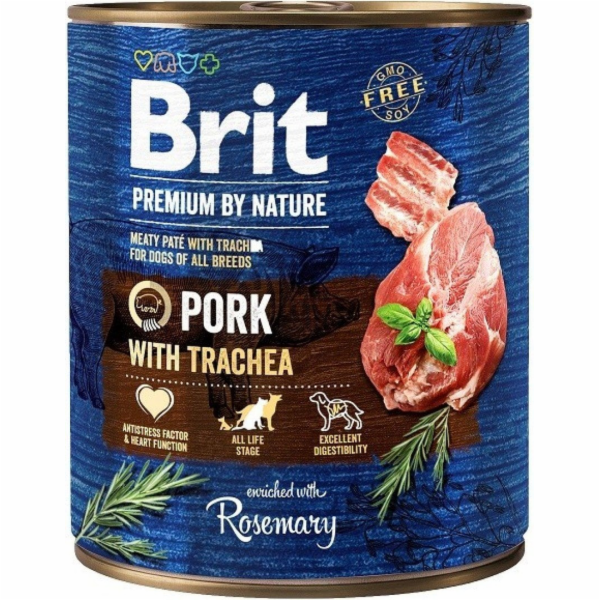 BRIT Premium by nature Pork with Trachea - vlhké krmivo p...