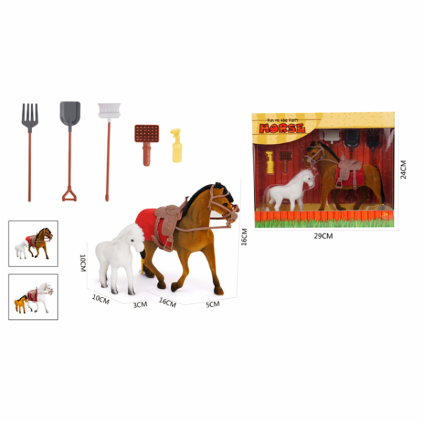 Kůň a poník s příslušenstvím 7ks - více druhů