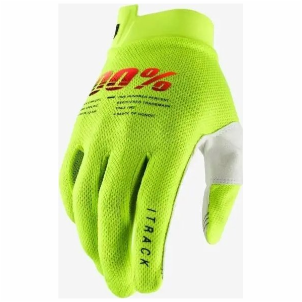 100% Rukavice 100% ITRACK Rukavice fluo žlutá vel. S (dél...