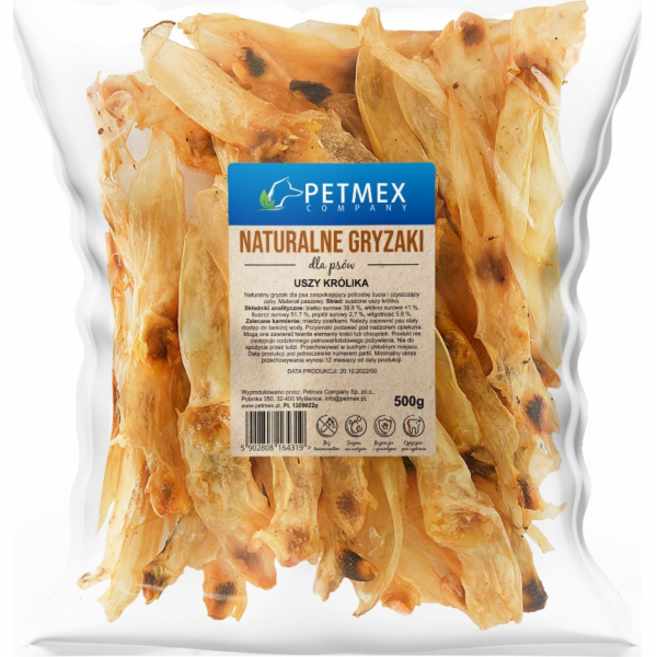 PETMEX Rabbit ears - pamlsek pro psa - 500g