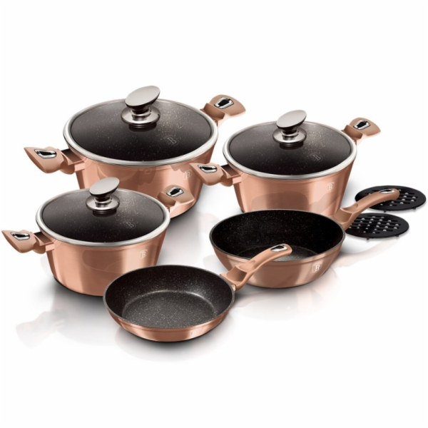 Sada nádobí s mramorovým povrchem 10 ks Rosegold Metallic...