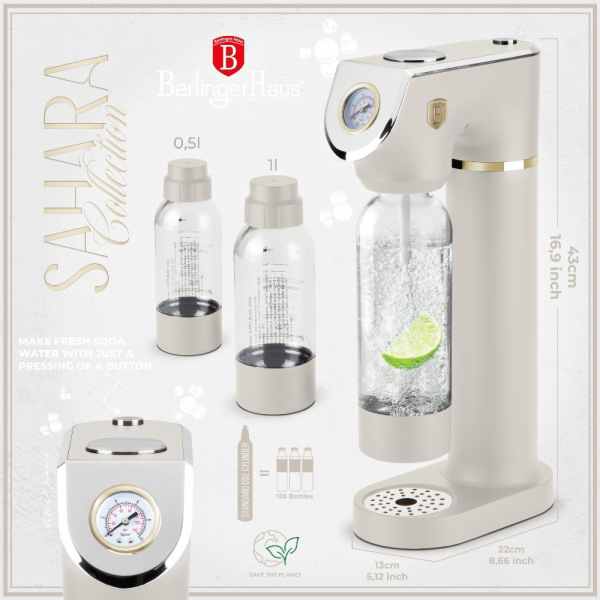Výrobník sody SODABAR + 2 lahve Sahara Collection BH-8556