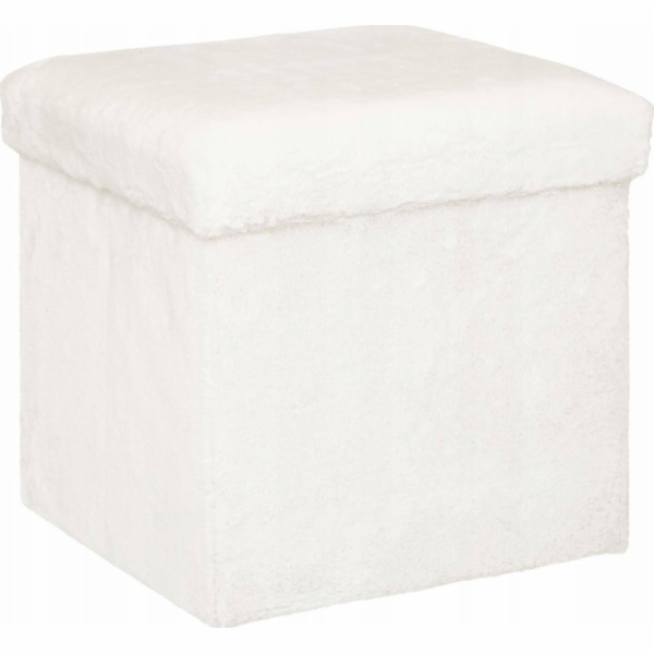 Pouf Atmosphera Ezzio, bílý, 38 cm x 38 cm x 38 cm