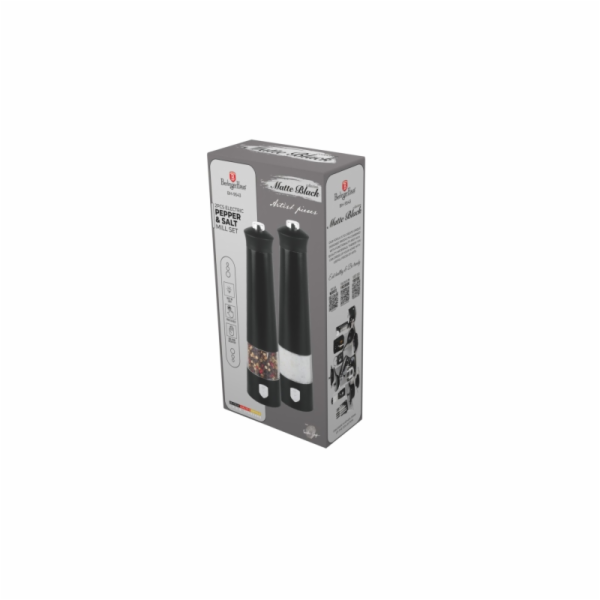 Mlýnek na pepř a sůl elektrický sada 2 ks Matte Black Col...