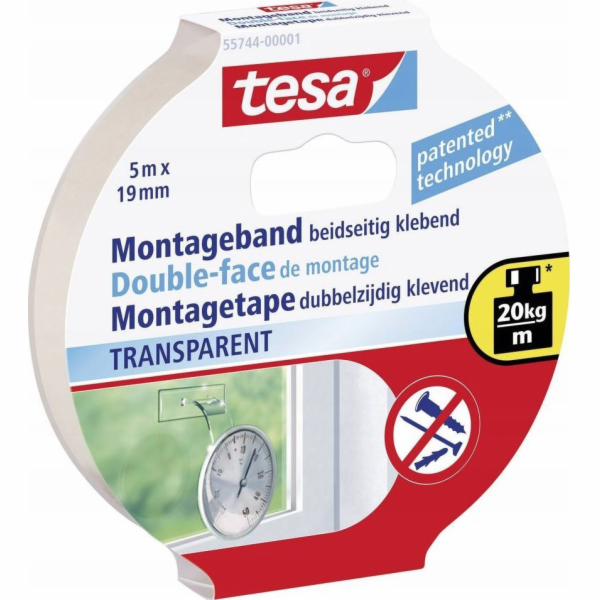 tesa Powerbond Montageband Transparent 5m 19mm