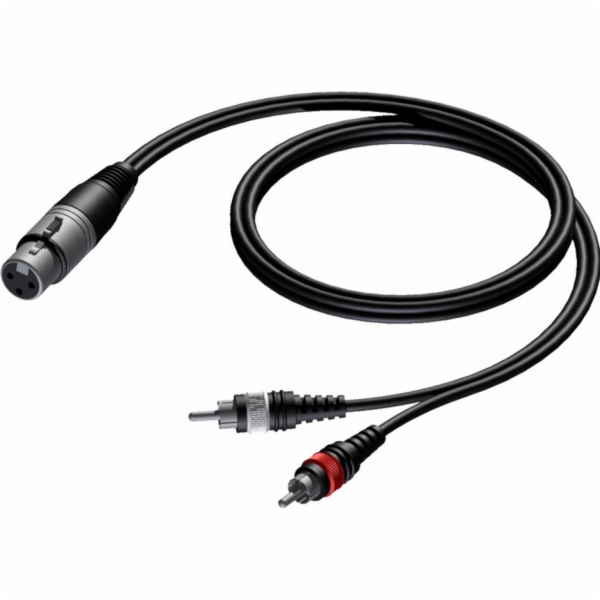 Kabel Procab  CAB704/3 XLR samice na 2 x RCA/Cinch samec 3 m