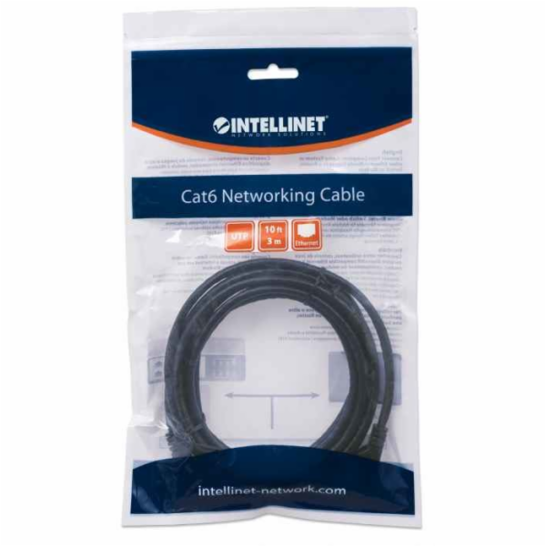 Intellinet 342070 síťový kabel Černá 3 m Cat6 U/UTP (UTP)