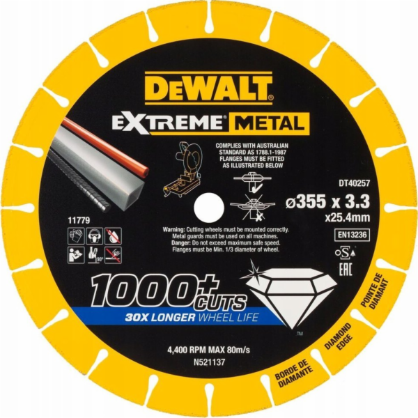 Dewalt  KOVOVÝ DISK 355x3,3x25,4mm DIAMANT