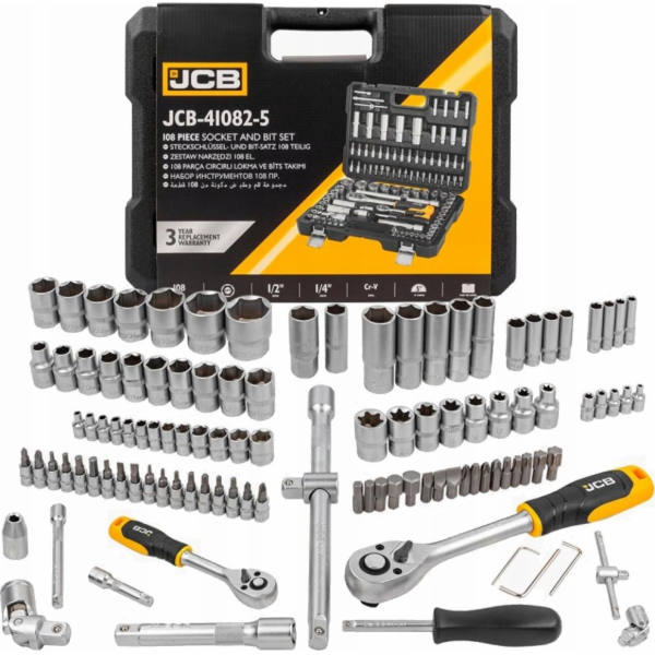 Sada nářadí JCB  KEYS SET 108 ks. 1/2 1/4