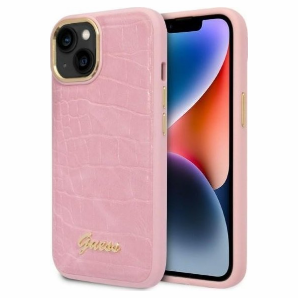 Pouzdro Guess  GUHCP14SHGCRHP Apple iPhone 14 růžové/růžo...