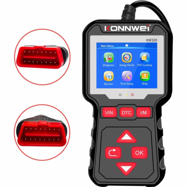 Diagnostický měřič Konnwei, skener OBD2 Konnwei KW320