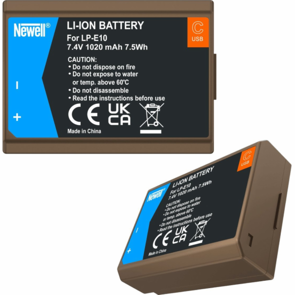 Baterie Newell Náhradní baterie NEWELL LP-E10 USB-C pro C...