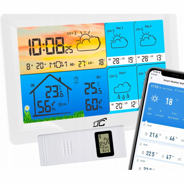 SMART meteostanice s barevným displejem bílý TYUA LXSTP08BS