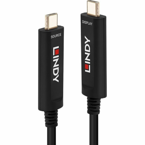 Lindy kabel Lindy Fiber Optic Hybrid USB-C 15m Black