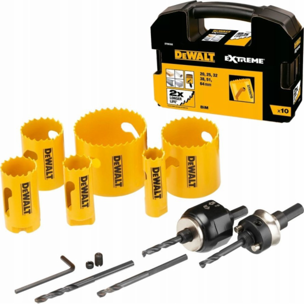 Dewalt  SADA DĚROVACÍ PILY 10 ks. BIMETAL 20, 25, 32, 38,...