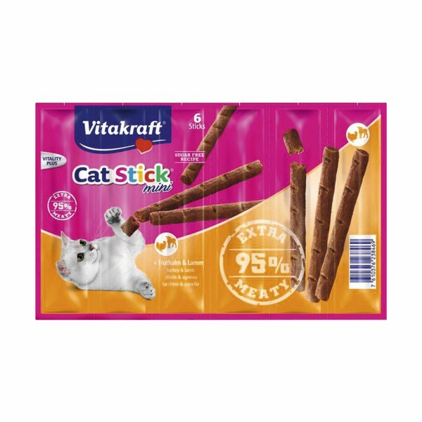 Vitakraft Cat Stick suché krmivo pro kočky Jehněcí, Turec...