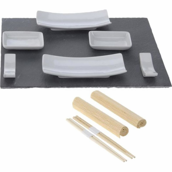 Sushi set porcelán/břidlice/bambus sada 11ks KO-210000010