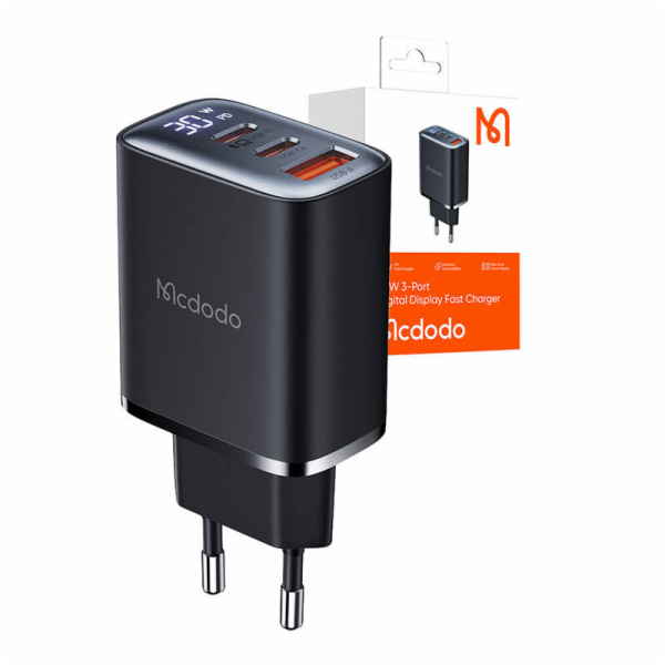 Mcdodo CH-2180 2xUSB-C + USB-A, 30W mains charger with di...