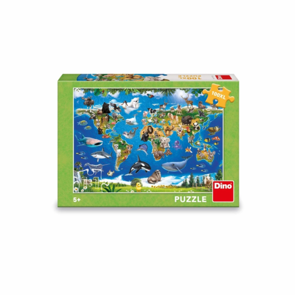 Dino Puzzle Mapa zvířat 100 XL dílků