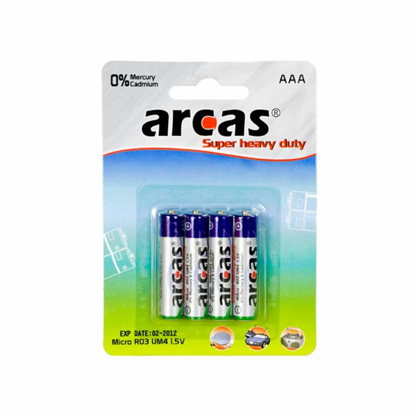 Baterie Arcas Super Heavy Duty AAA / R03 4 ks.