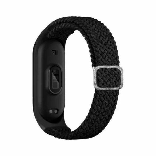 Beline Mi Band 5/6 Textilní pásek černo/černý