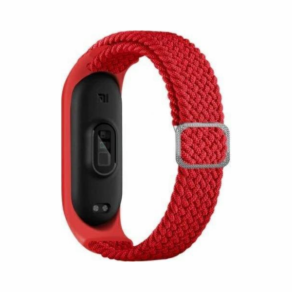 Beline Mi Band 5/6 Textilní pásek červený/ed