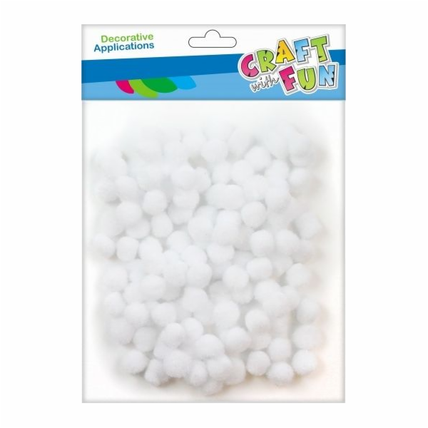 Craft with Fun DEKORACE POMPON 120KS/1CM BÍLÁ CF PBH 12/144