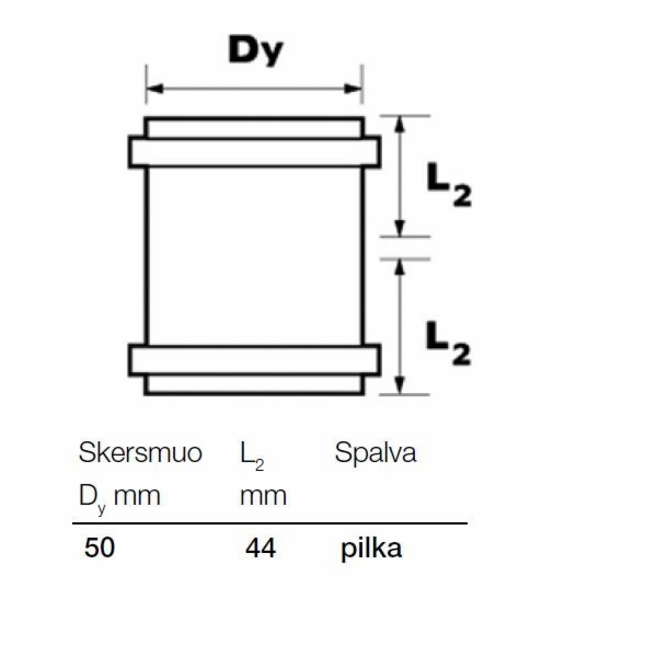 Vnitřní kanalizační dvojspojka Wavin, O 50 mm