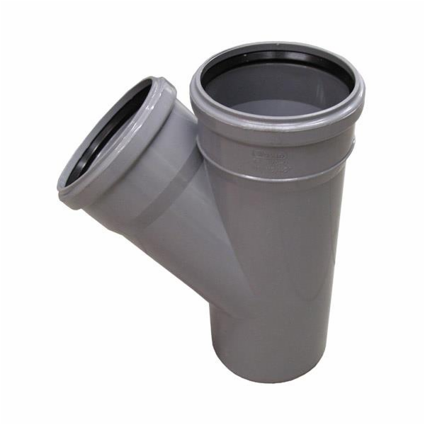 T-kus vnitřní kanalizace Wavin, O 110 / 110 mm, 45°