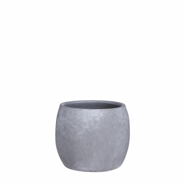 Hrnec Mica Lester, keramika, O 16 cm, světle šedý