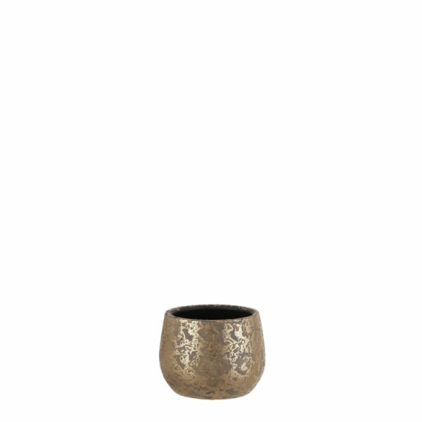 Hrnec Mica Clemente 1055434, keramika, H 16,5 cm, zlatý