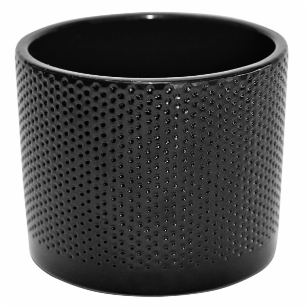Ceram hrnec DOMOLETTI WALEC KROPKI, O13 cm, lesk. Černá